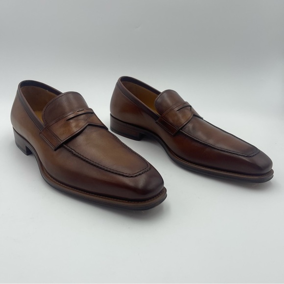 Magnanni Romeo Cuero Brown Leather Penny Loafers-SZ 8—EU 41-SPAIN-MSRP $535 - Picture 1 of 12